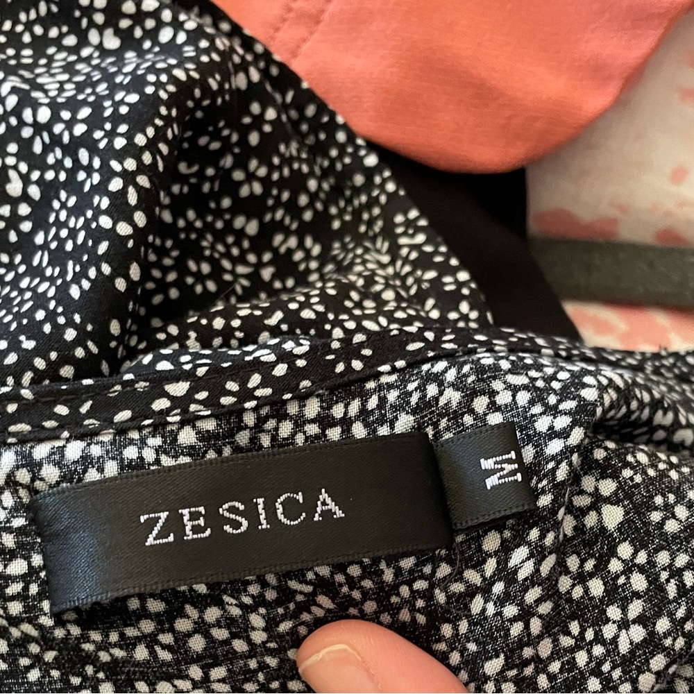 Euc Zesica black and white tie polka dot wrap dress size medium - Picture 7 of 7